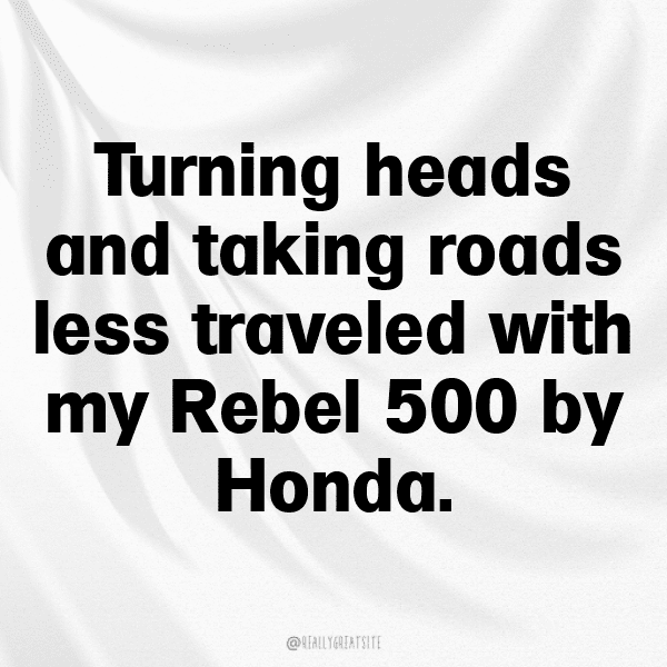 319+ Honda Rebel 500 Captions for Instagram (Fresh & Trendy) 7 Honda Rebel 500 Captions Image for Instagram-r5kyiO