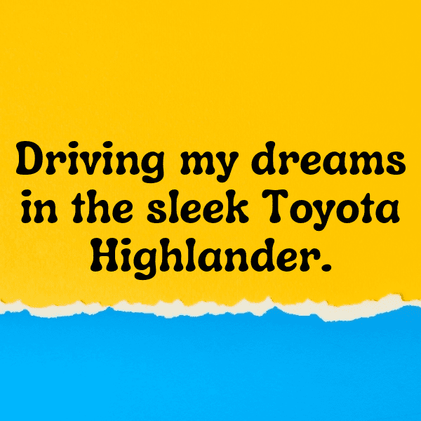 346+ Toyota Highlander Captions for Instagram (Trending, Funny & Top) 4 Toyota Highlander Captions Image for Instagram-hYWyYN